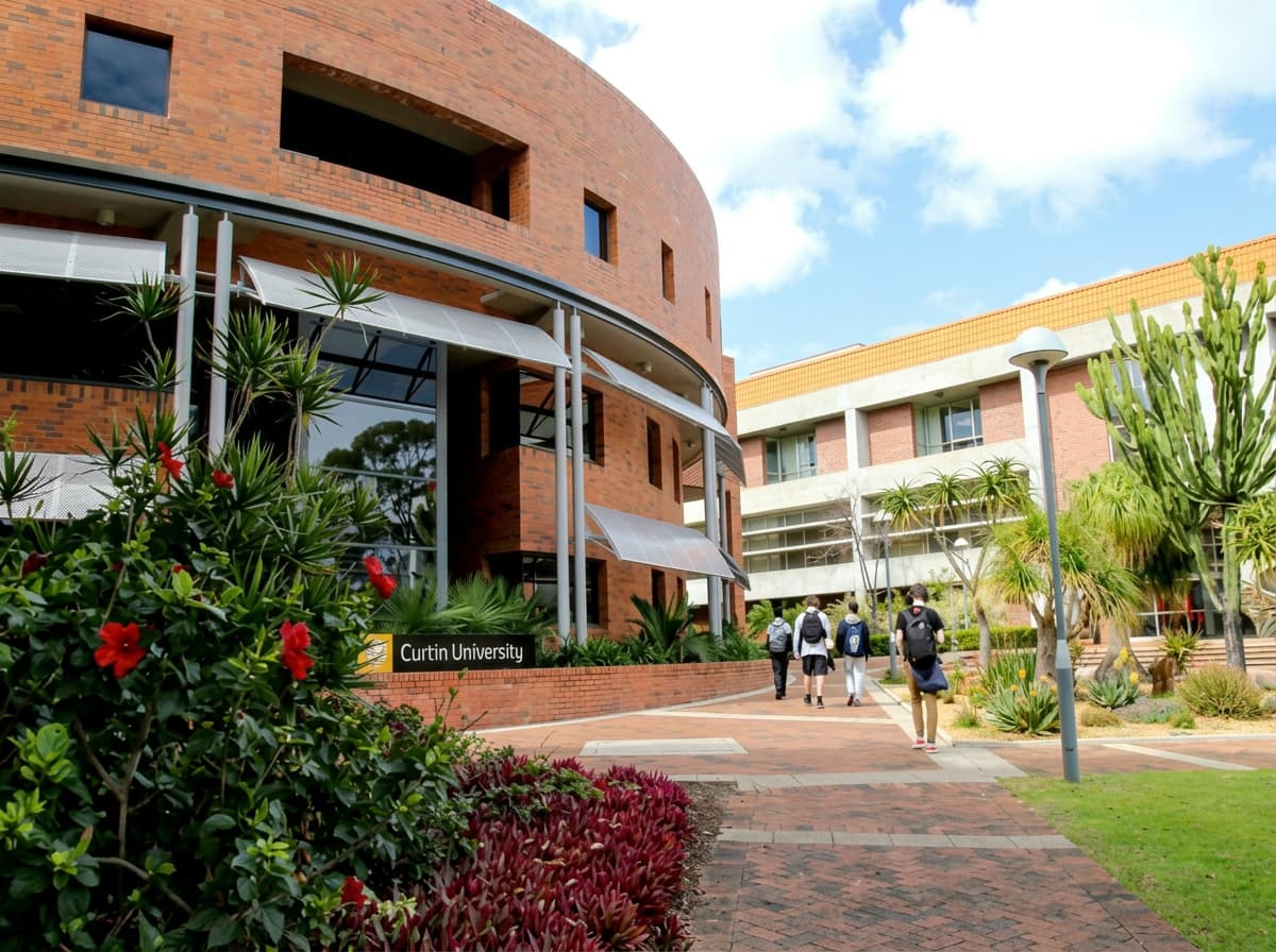 A student on an Australian campus lawn.